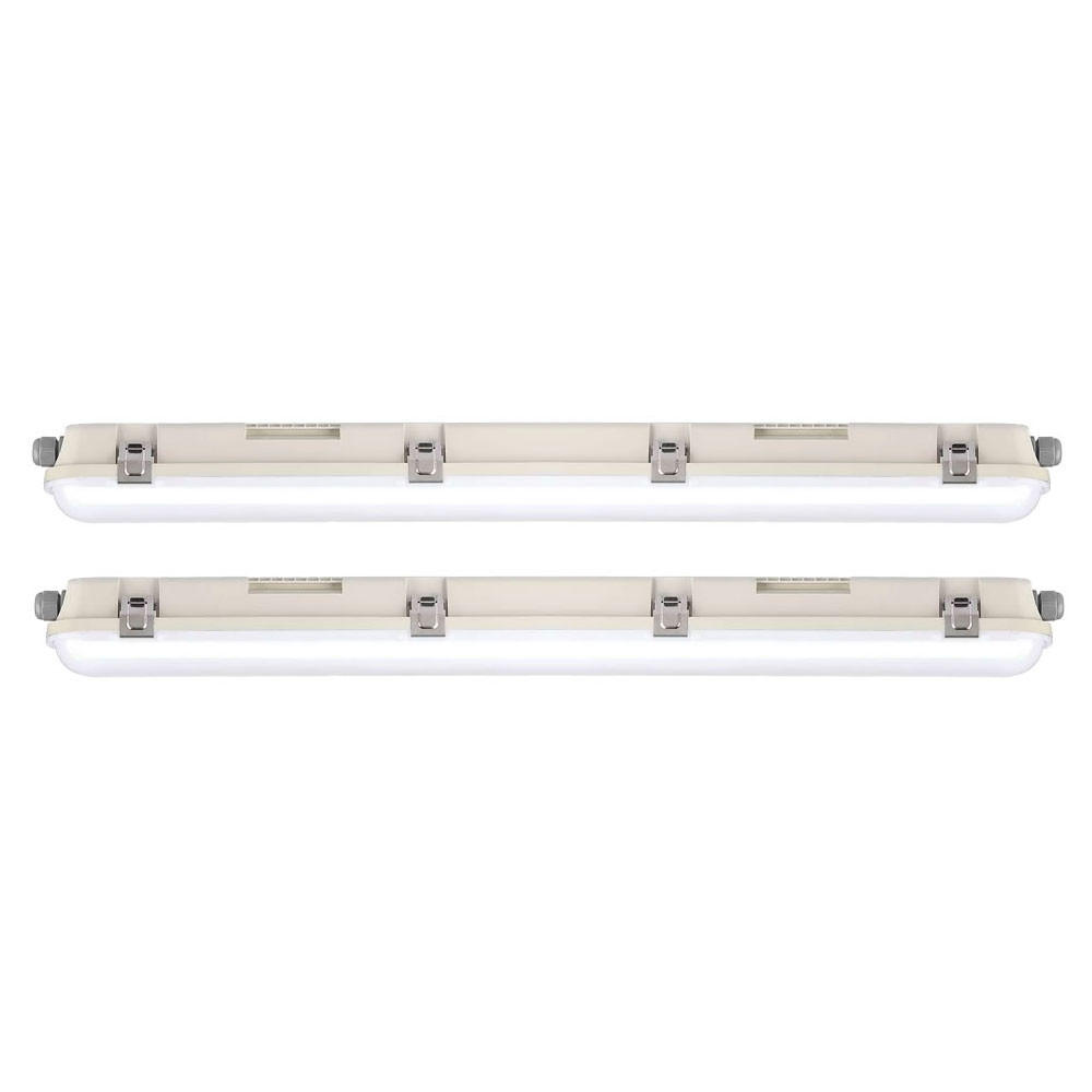 LED DECKENLEUCHTE Wannenlampe Weiß 2er Set - Weiß, Kunststoff (120/7.8/7.2cm)
