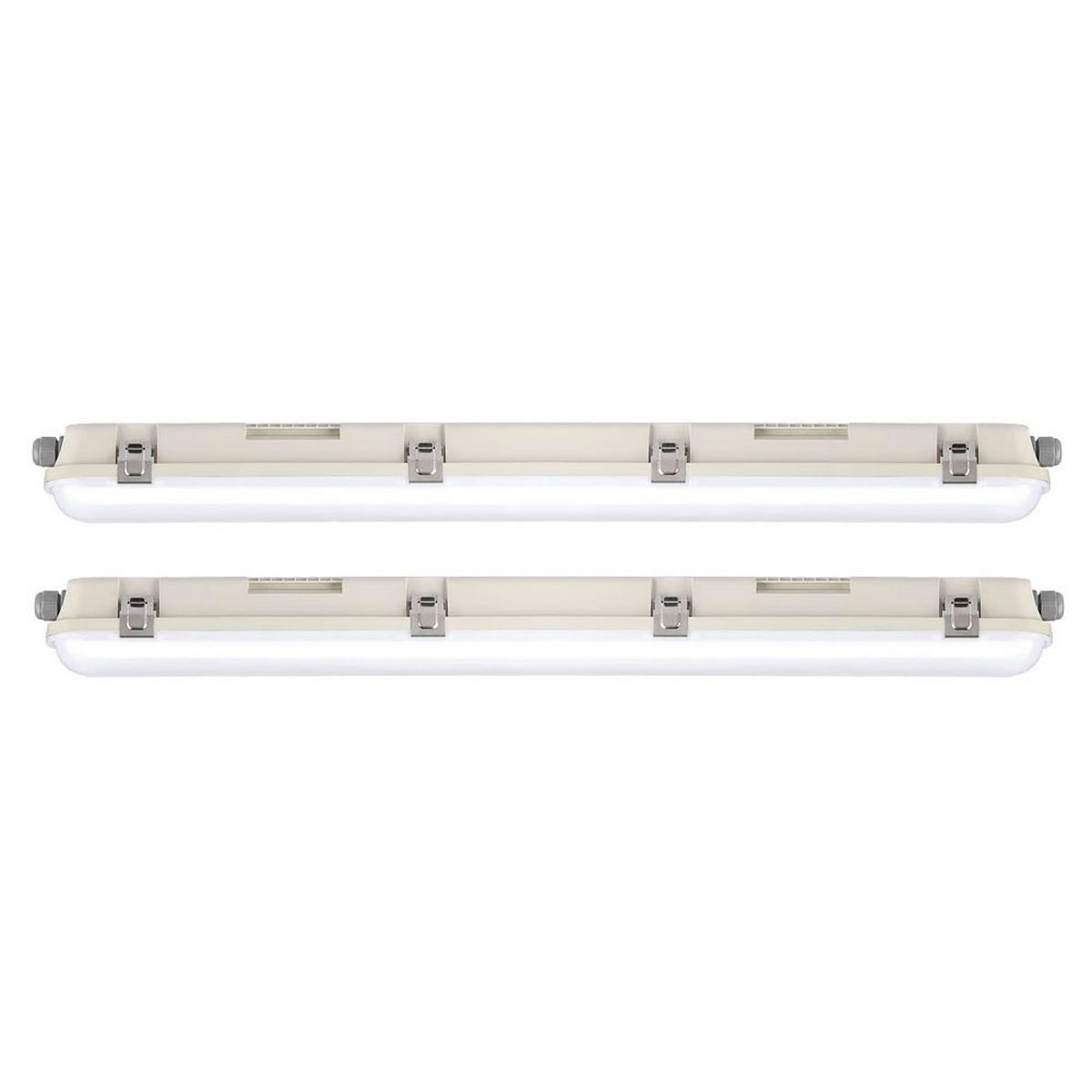 LED DECKENLEUCHTE Wannenlampe Weiß 2er Set - Weiß, Kunststoff (120/7.8/7.2cm)