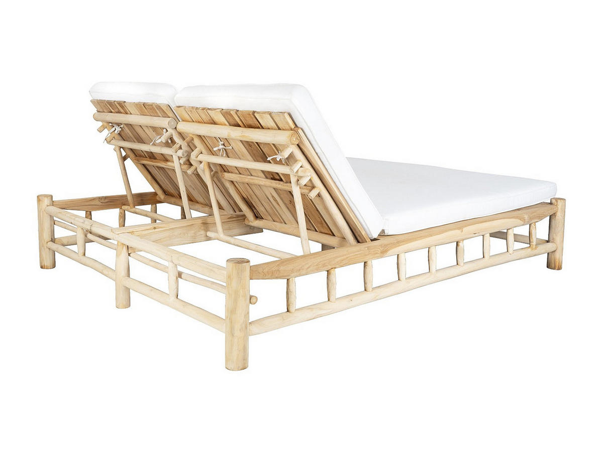 SONNENLIEGE - 215 cm x 180 cm - Holz, Platte - Naturfarben Hell TULUM - Naturfarben, Holz (215/46/180cm) - Vente-Unique