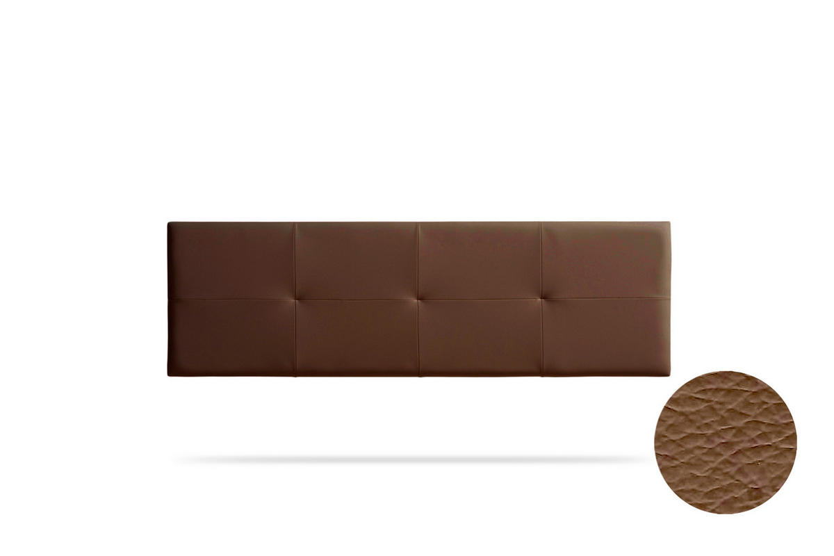 Kopfteil gepolstert ALTEA Kunstleder 170x50x5 cm - Braun - Moonia - Braun, Holz (170/5/50cm)