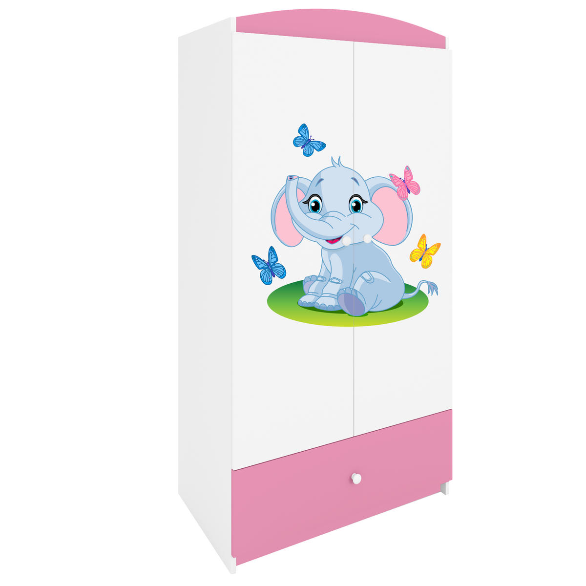 KINDERKLEIDERSCHRANK Elefant 90/175/52 - Hellrosa, Holzwerkstoff (90/175/52cm) - Kocot Kids