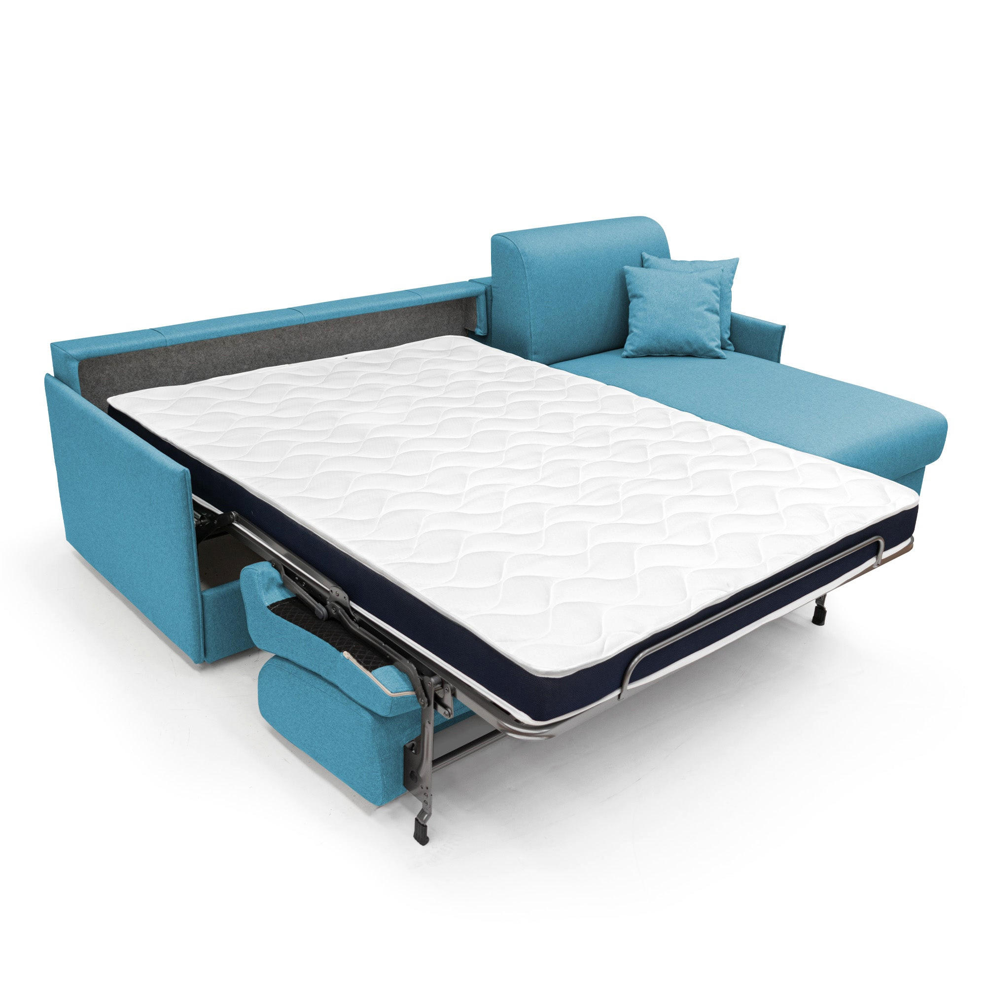 ECKSOFA LINKS Evans - Hellblau, Textil (272/96cm) - Divani.store
