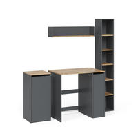 BADMÖBEL-SET Viktor, Anthrazit/Goldkraft Eiche, 4 Teile - Honigeiche/Anthrazit, Holzwerkstoff (93.4/20/20cm) - Vicco