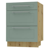 SCHUBLADENUNTERSCHRANK Kvantum D3M/60 60 / 50 / 82cm - Eiche Artisan/Mintgrün, Holz/Holzwerkstoff (60/82/50cm) - Feldmann-Wohnen