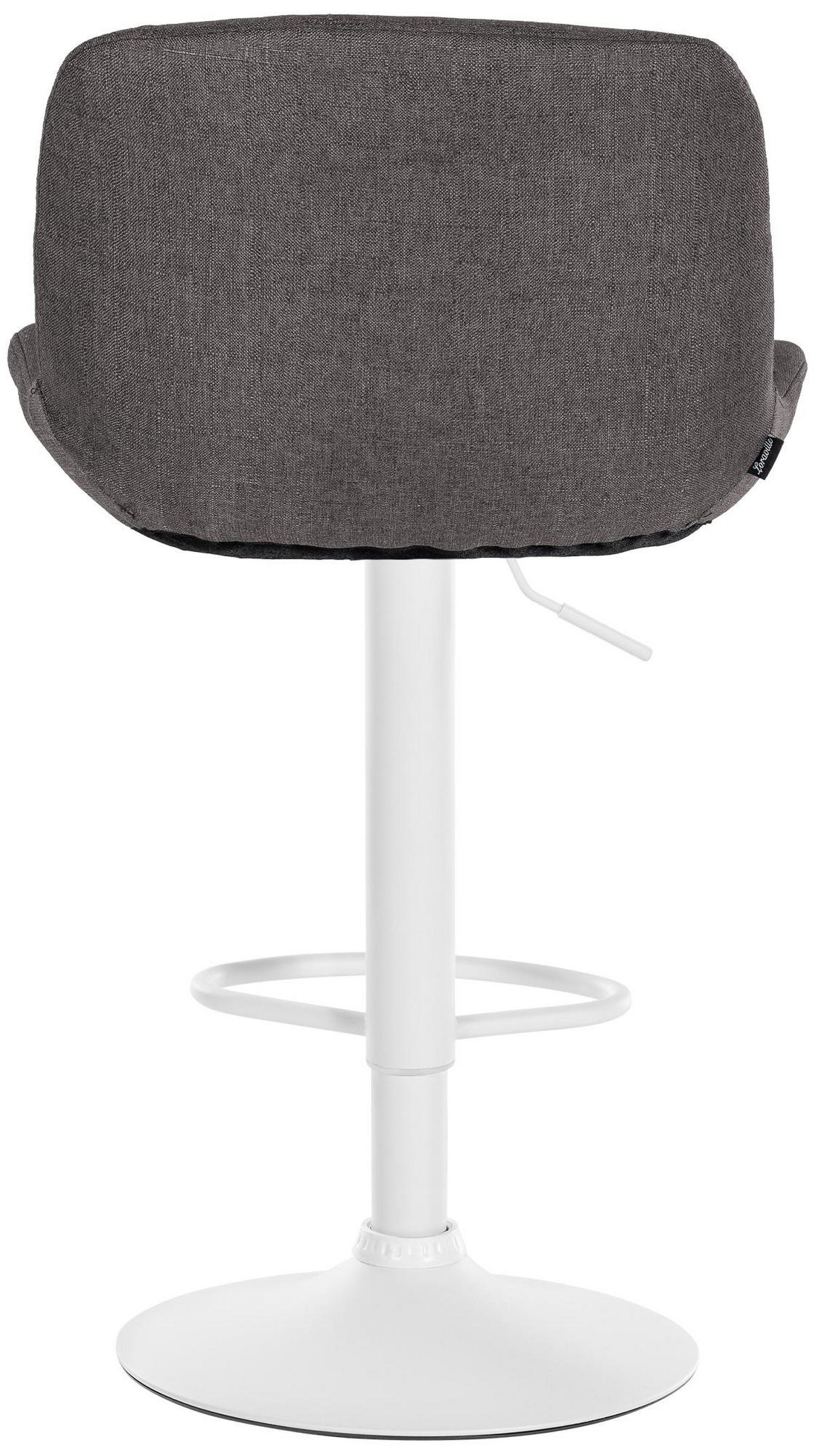 BARHOCKER 2er Set Stoff Dunkelgrau - Dunkelgrau/Weiß, Textil/Metall (50/85/50cm) - CLP