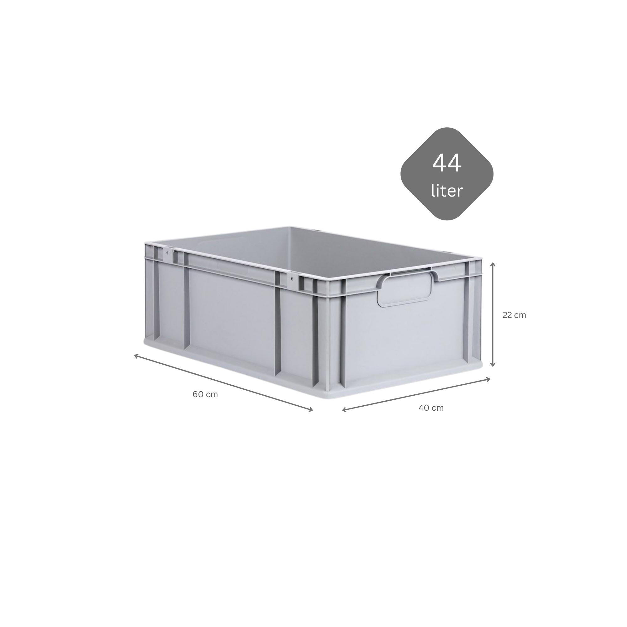 EUROBOX 4x Nextgen Economy Mit Auflagedeckel Grau/Rot Griffe Geschlossen 44 Liter - Rot, Kunststoff (40/22/60cm) - PROREGAL