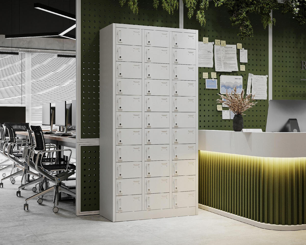 FÄCHERSCHRANK OLIVER - Grau, Metall (90/185/45cm) - Jan Nowak