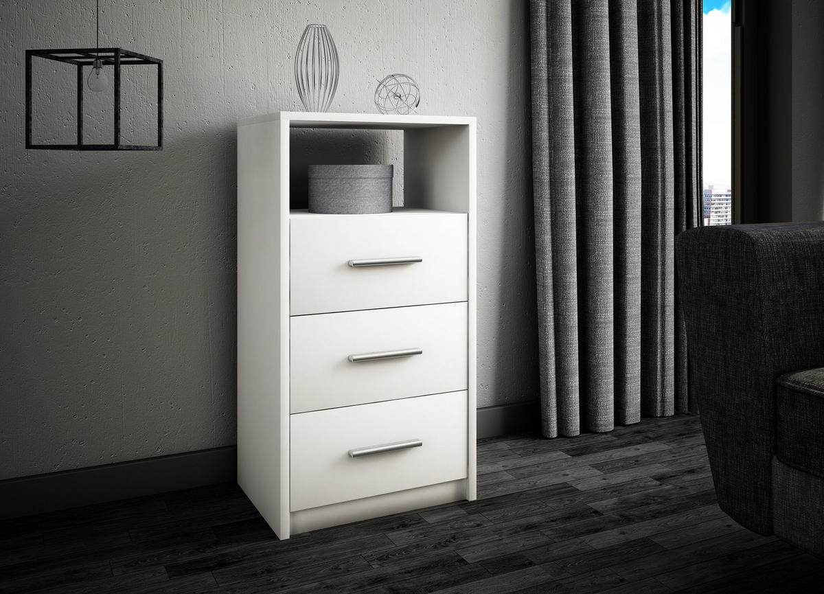 KOMMODE 3SO Weiß 40/35/75 cm - Weiß, Holzwerkstoff (40/75/35cm) - Matkam Möbel