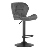 BARHOCKER WEST grauer Sitz, schwarze Basis - Schwarz/Grau, Textil (46/111/48.5cm) - Valora