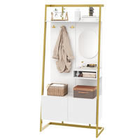 KOMPAKTGARDEROBE 78/38,5/180,5 cm aus Holzwerkstoff und Metall mit Spiegel und Schuhschrank Weiß - Weiß, Holzwerkstoff (38.5/180.5/78cm) - Modenvie