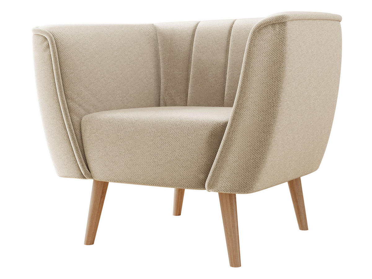 SESSEL Pas 1 - Beige/Naturfarben, Holz/Textil (82/75/74cm) - MIRJAN24