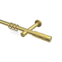 GARDINENSTANGEN-SET Prestige Mavell 480 cm (geteilt in 3 x 160 cm), 1-läufig, 20 mm Ø Messing-Optik - Messingfarben/Goldfarben, Metall (480cm) - INTERDECO