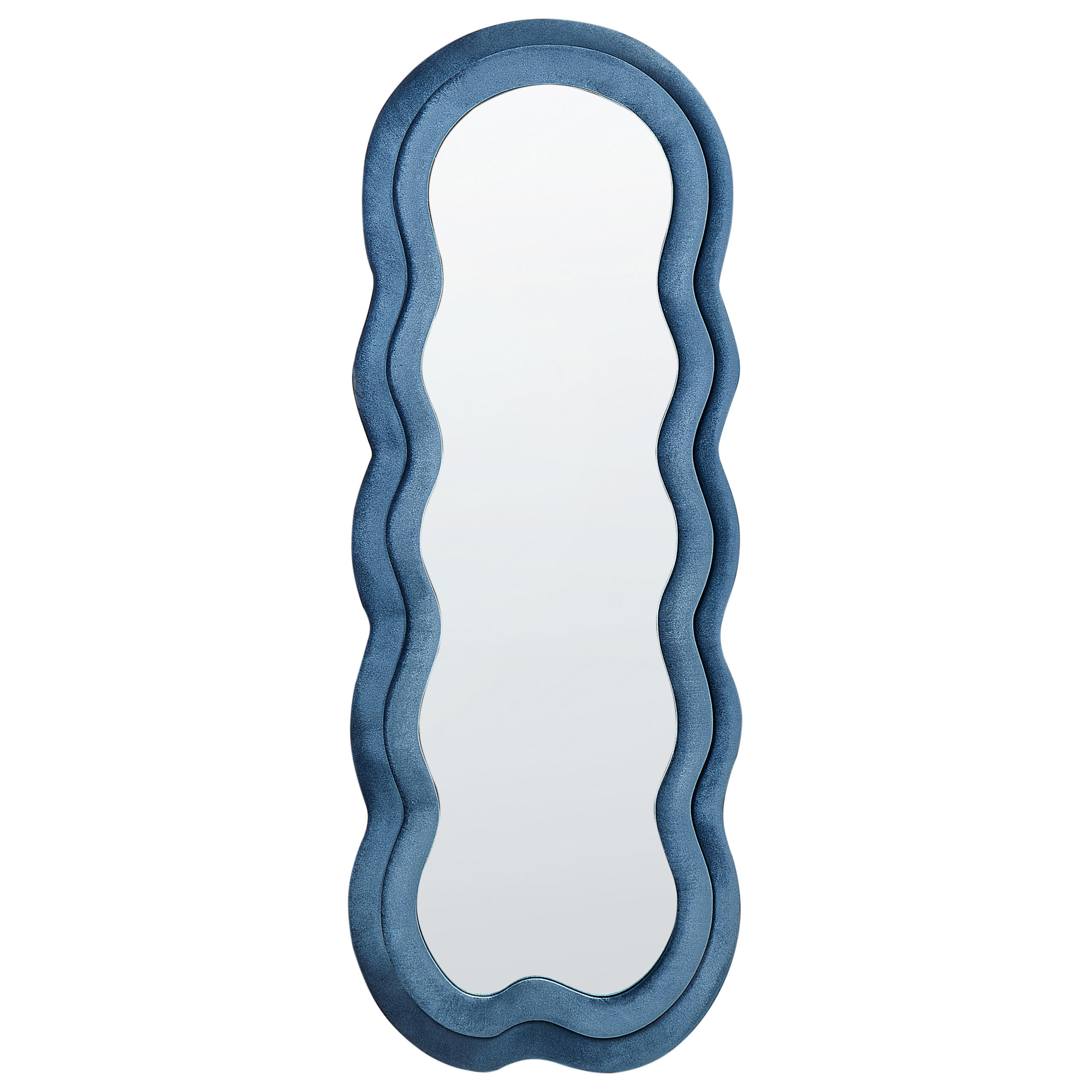 OGLINDĂ DE PERETE catifea albastră asimetrică 57/160 cm Lacs