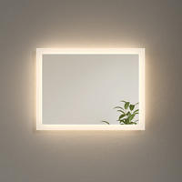 BADSPIEGEL mit Beleuchtung 60/45/3,5 cm - Weiß, Glas (45/3.5/60cm) - EMKE