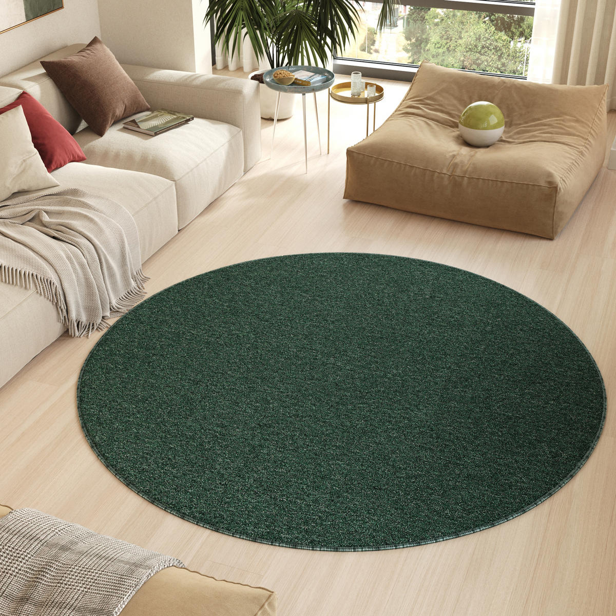 TEPPICH NIZZA Grün, rund 80/80 cm - Grün, Textil (80/80cm) - Tapiso