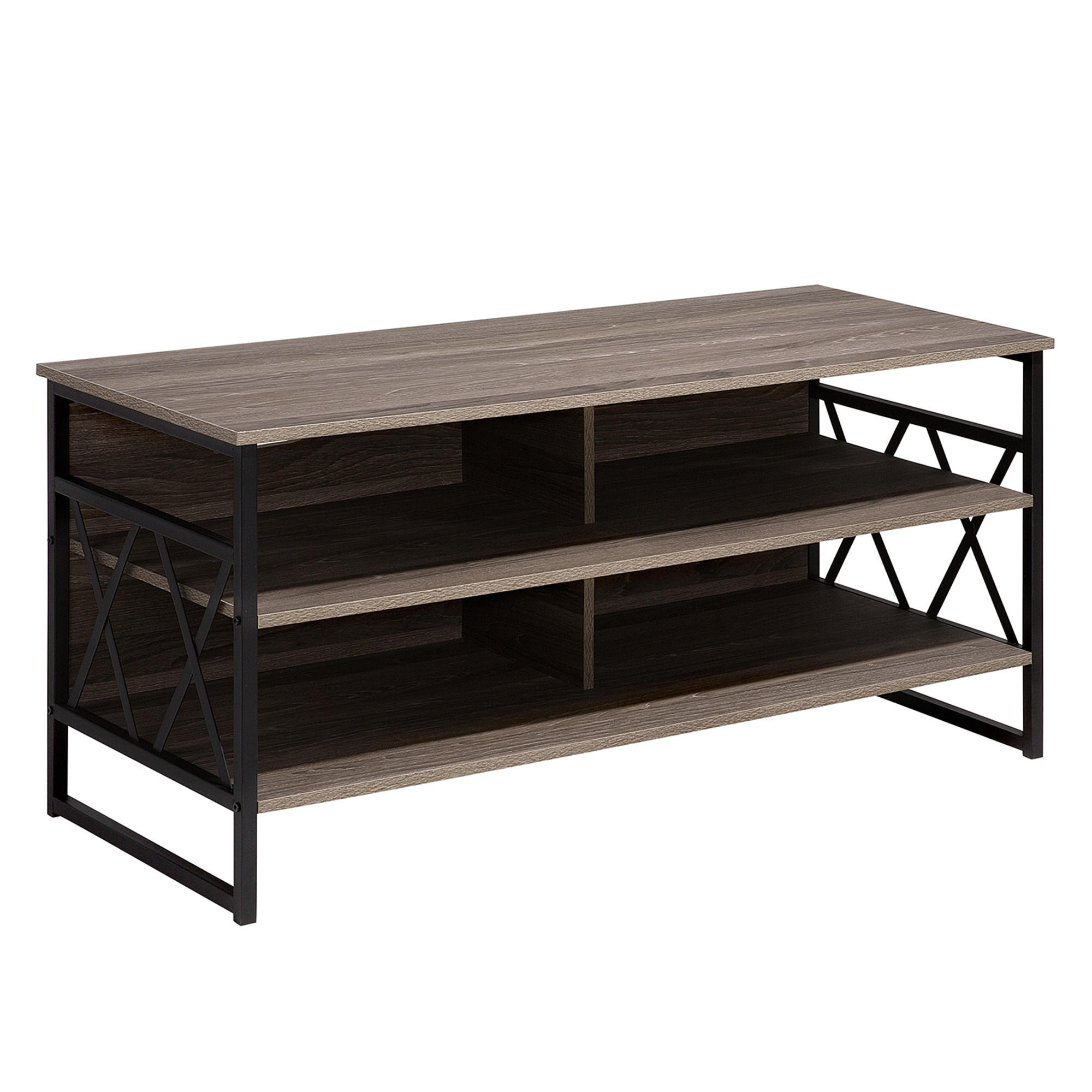 TV-MÖBEL Dunkelbraun, Schwarz CARLISLE 51/120/56 cm - Dunkelbraun, Holzwerkstoff (120/56/51cm) - Beliani