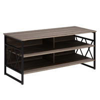 TV-MÖBEL Dunkelbraun, Schwarz CARLISLE 51/120/56 cm - Dunkelbraun, Holzwerkstoff (120/56/51cm) - Beliani