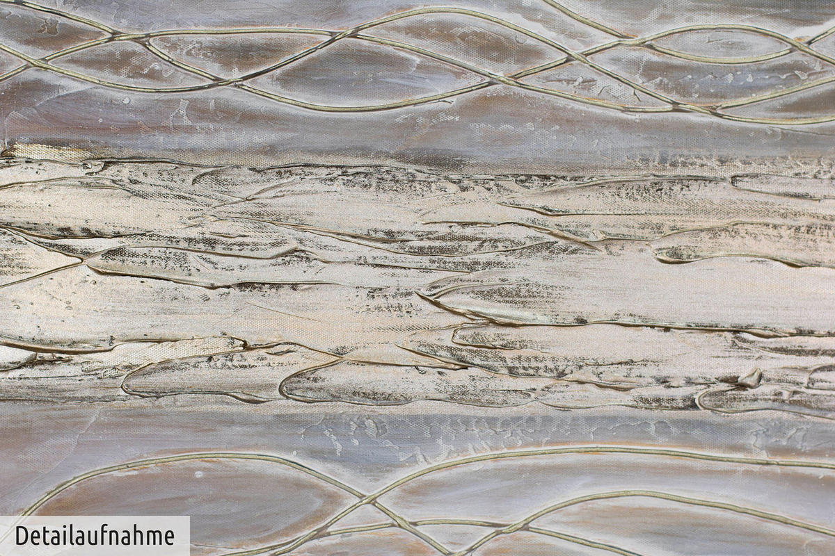 ACRYLBILD HANDGEMALT 100/75 cm - Beige/Braun, Holz/Textil (1.98/75cm) - KUNSTLOFT