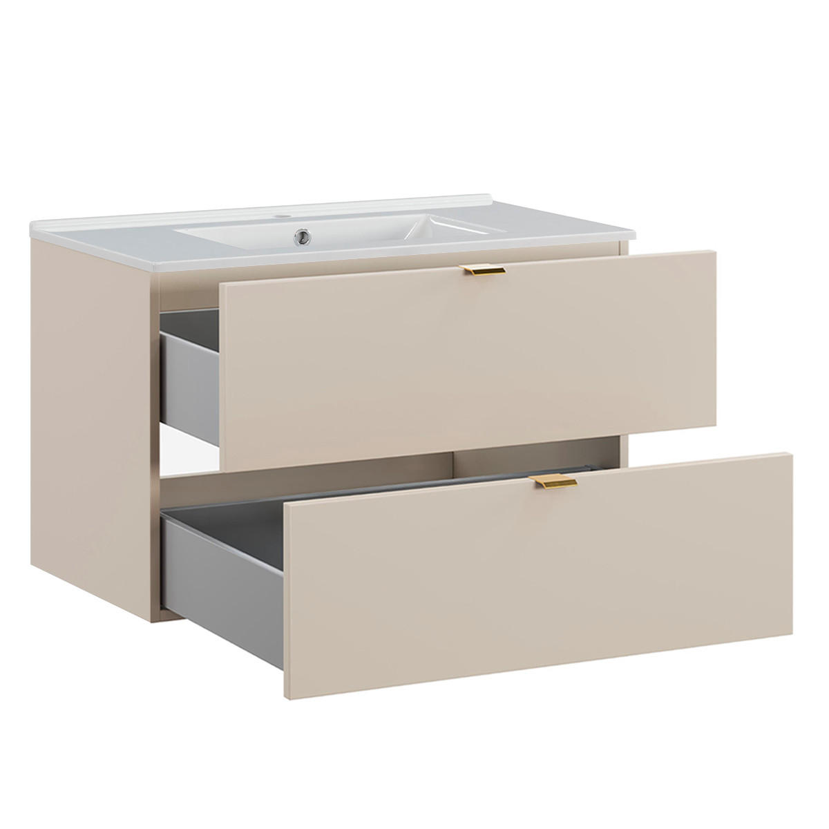 WASCHTISCH 80cm Azel Kaschmir - Beige, Holzwerkstoff (80/50/46cm) - Petits-meubles