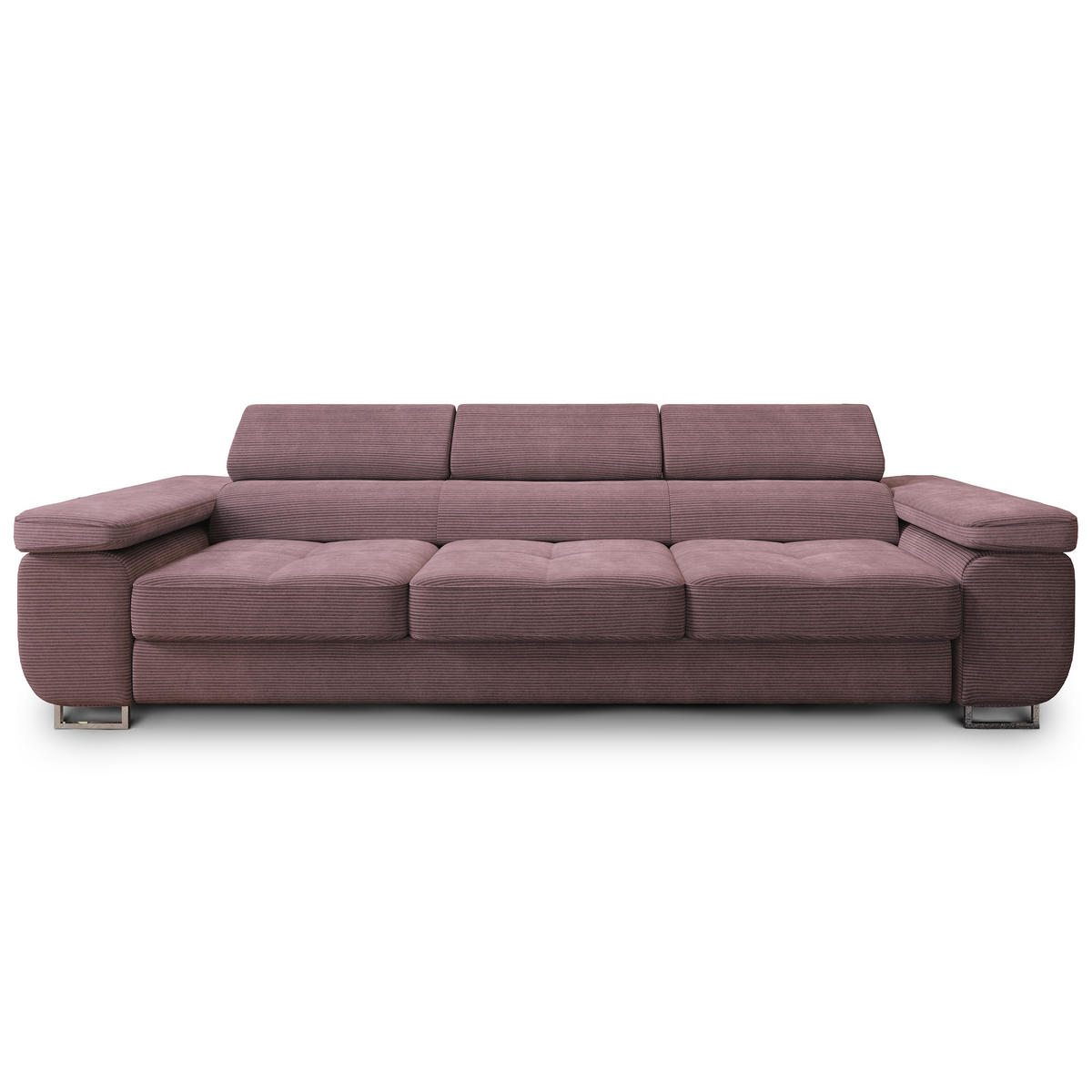 BETTSOFA MOSINE Lila Kordstoff mit Schlaffunktion - Lila, Textil (281/87/98cm) - MASSENO