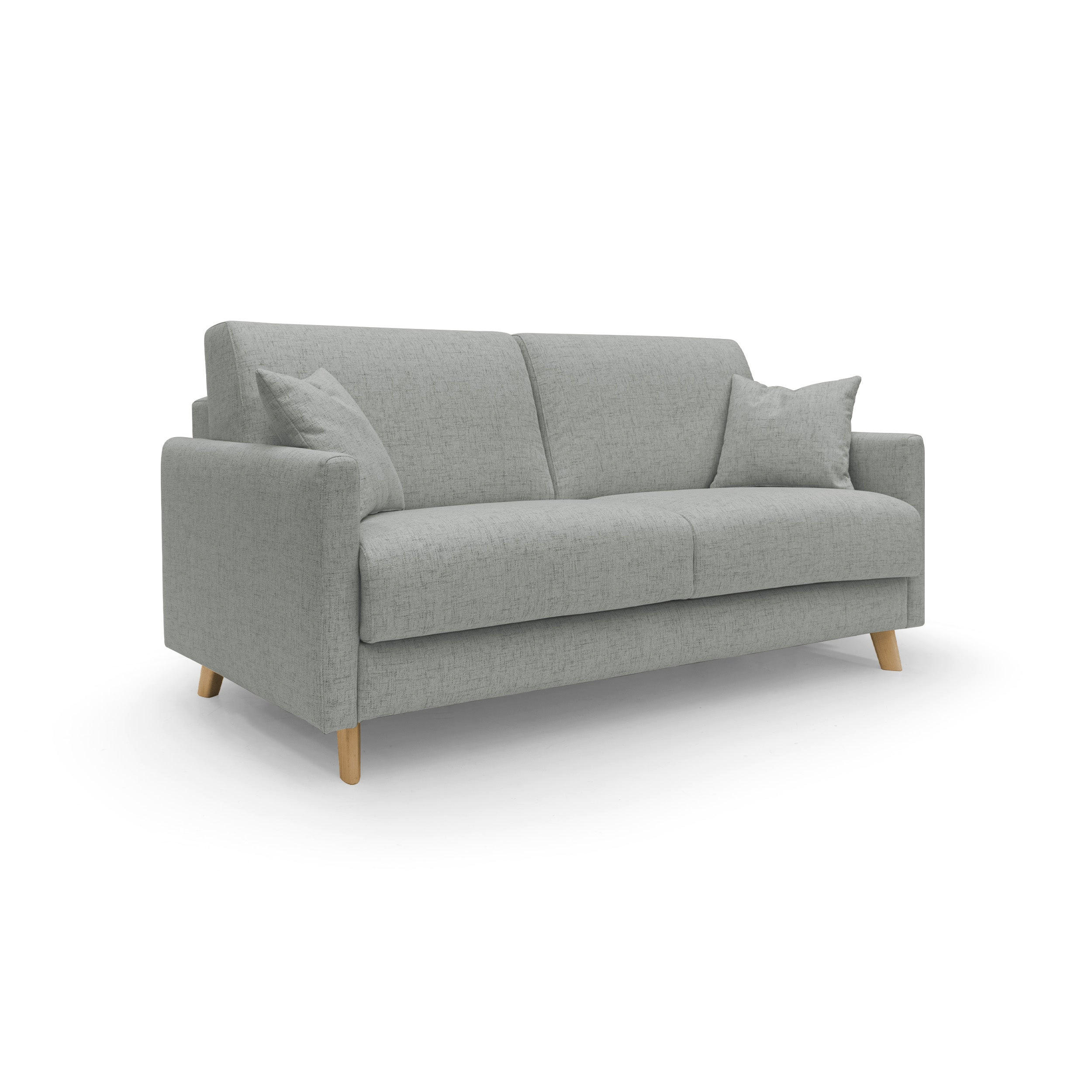 SCHLAFSOFA Edgar - Hellgrau, Textil (200/94/97cm) - Divani.store