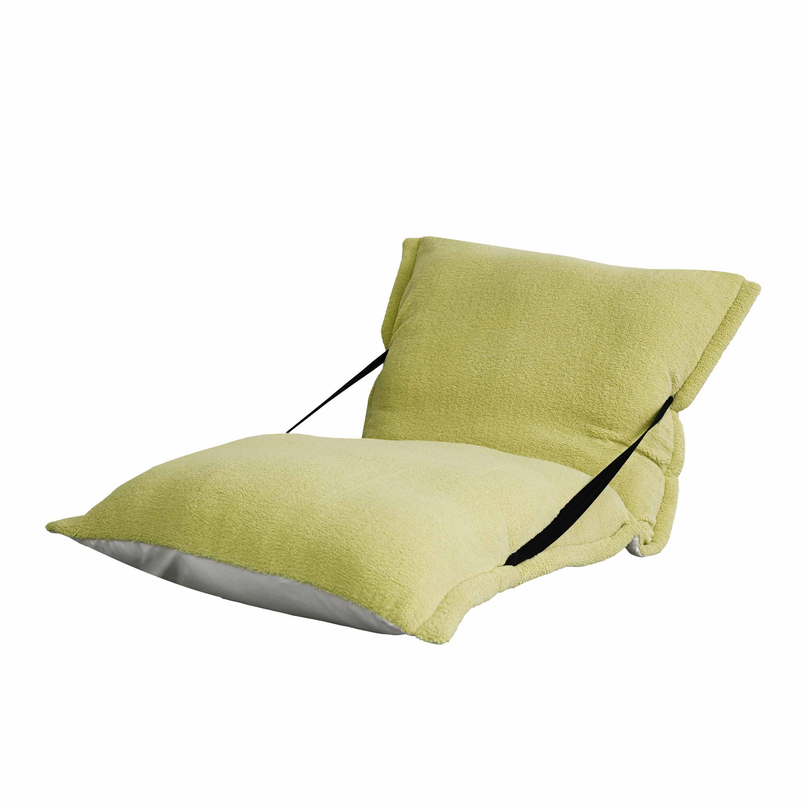 SITZSACK mit Befestigungsgurt Grün - Hellgrau/Grün, Textil (95/80/95cm) - Vercart
