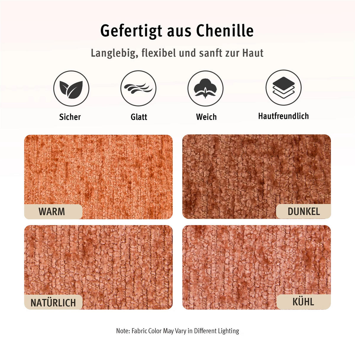 2-SITZER-SOFA Chenille Cloud Design, 184 cm Komfort Sofa ohne Montage - Orange, Textil (184/69/101cm) - Kaket