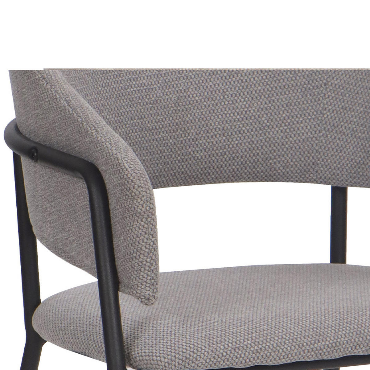 STUHL OVO gespolsterter - grau - Glamour Chenille - Schwarz/Grau, Textil/Metall (56/79/54cm) - NEW HOME