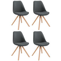 BESUCHERSTUHL Toulon, 4er Set Stoff, Gestell Holz Square Natura Dunkelgrau - Dunkelgrau/Naturfarben, Holz/Buchenholz (48/83/56cm) - TPFLiving