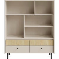 BÜCHERREGAL NUVOLA 103,5x42x125,5 cm, Regal Beige - Beige, Holzwerkstoff (103.5/125.5/42cm) - MASSENO
