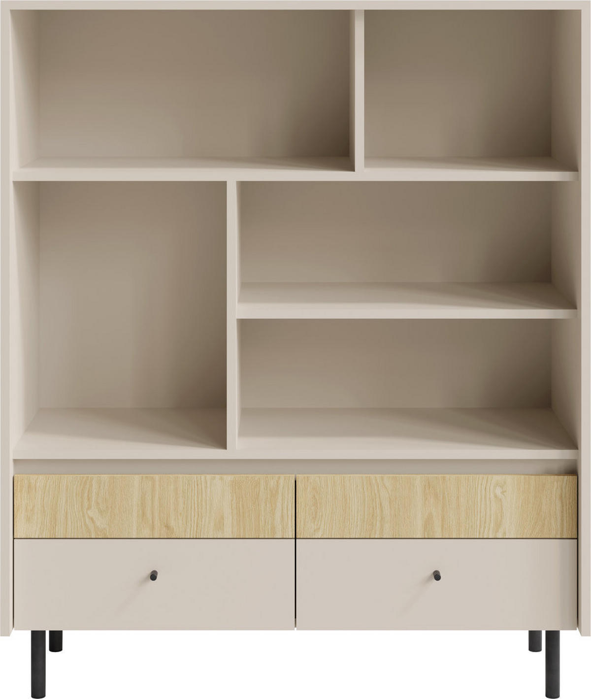 BÜCHERREGAL NUVOLA 103,5x42x125,5 cm, Regal Beige - Beige, Holzwerkstoff (103.5/125.5/42cm) - MASSENO