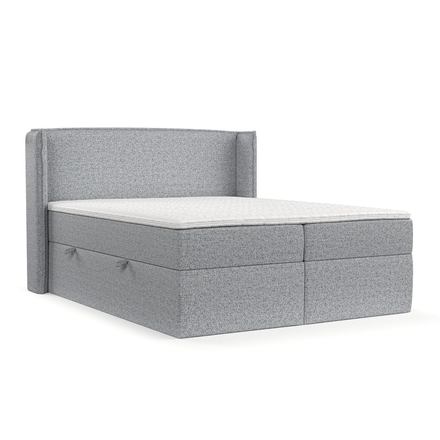 BOXBETT Viva 140/200 cm Grau im Riva Stoff - Schwarz/Grau, Holz/Holzwerkstoff (140/200cm) - AltaBeds