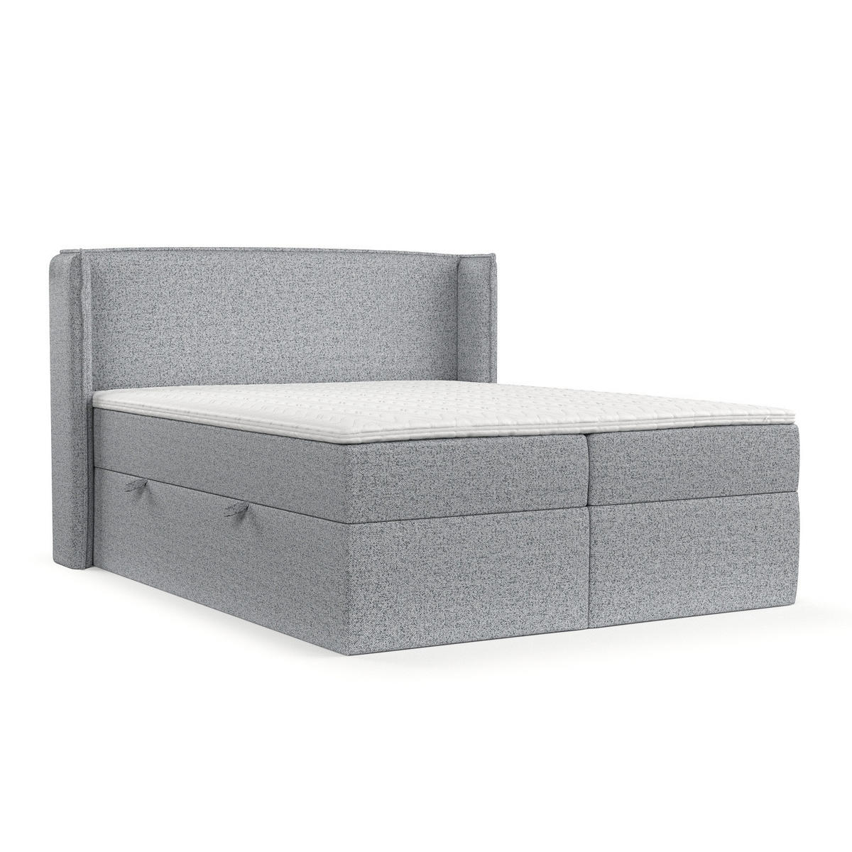BOXBETT Viva 140/200 cm Grau im Riva Stoff - Schwarz/Grau, Holz/Holzwerkstoff (140/200cm) - AltaBeds