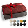 SAUNATUCH Anthrazit & Dunkelrot, 2er-Set - Anthrazit/Dunkelrot, Textil (80/200cm) - Blumtal