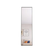 STANDSPIEGEL 140x40 cm Schwarz Rechteck Minimalistisch Bruchsicher - Schwarz, Glas (2/140/40cm) - SHOPENTRA
