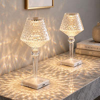 LED TISCHLEUCHTE Kunststoff Kristalloptik Klar 2er Set - Klar, Kunststoff (12/12/26cm) - Globo Lighting