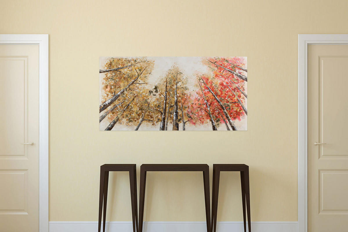 ÖLGEMÄLDE 140/70 cm - Gelb/Rot, Holz/Textil (2.2/70cm) - KUNSTLOFT