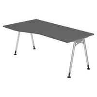 SCHREIBTISCH Serie-A 100/180/74 cm in Graphitfarben - Graphitfarben, Holzwerkstoff (100/180/74cm) - bümö