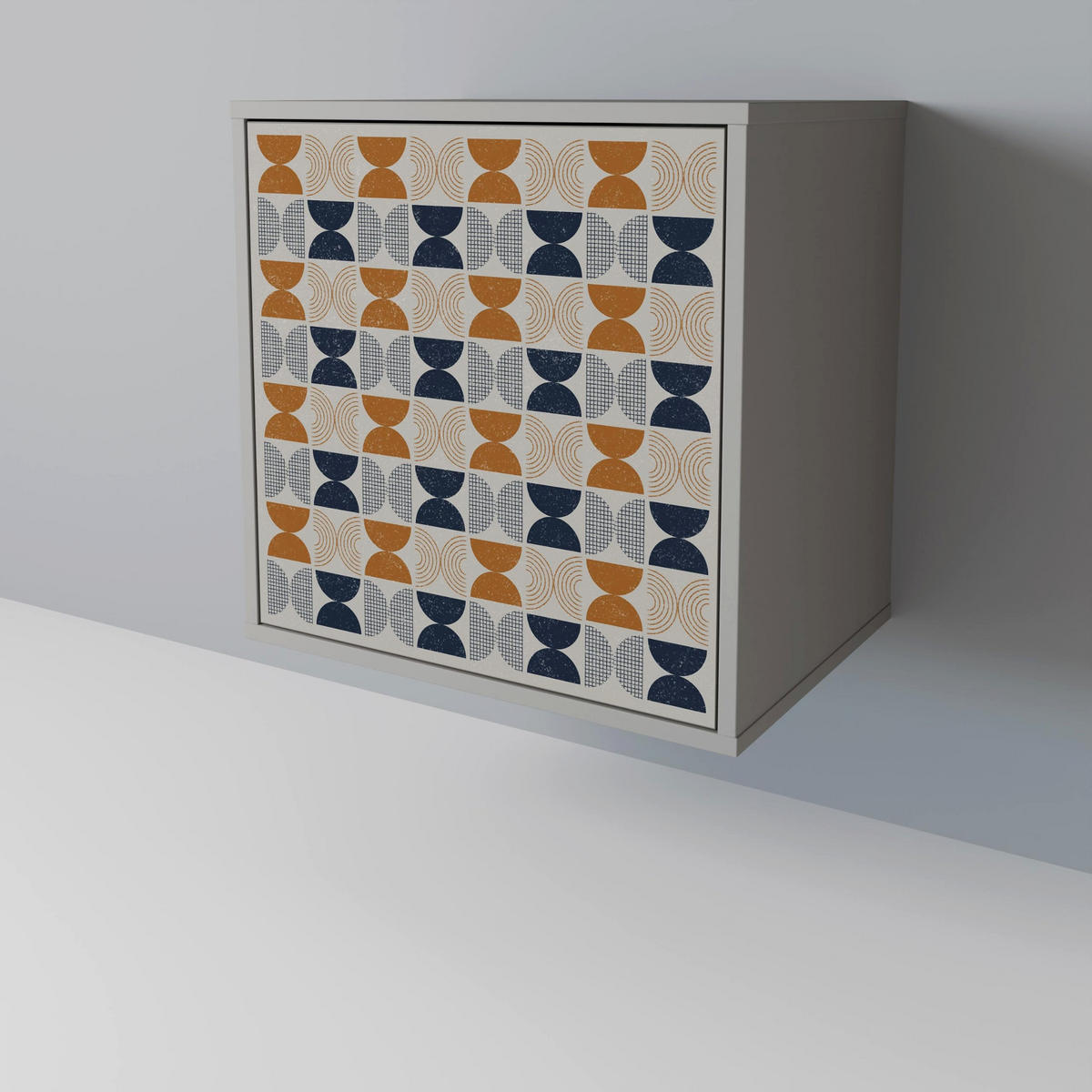 SIDEBOARD REFLECTION RANGE, Grau, 57,5x42x67,5 cm, Schwarze Metall-Rahmenfüße - Multicolor/Schwarz, Holzwerkstoff/Metall (57.5/67.5/42cm) - SpaceRebels
