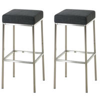 2ER Set Barhocker Montreal 37x37x85 cm dunkelgrau - Dunkelgrau, Textil (37/85/37cm) - furnicato