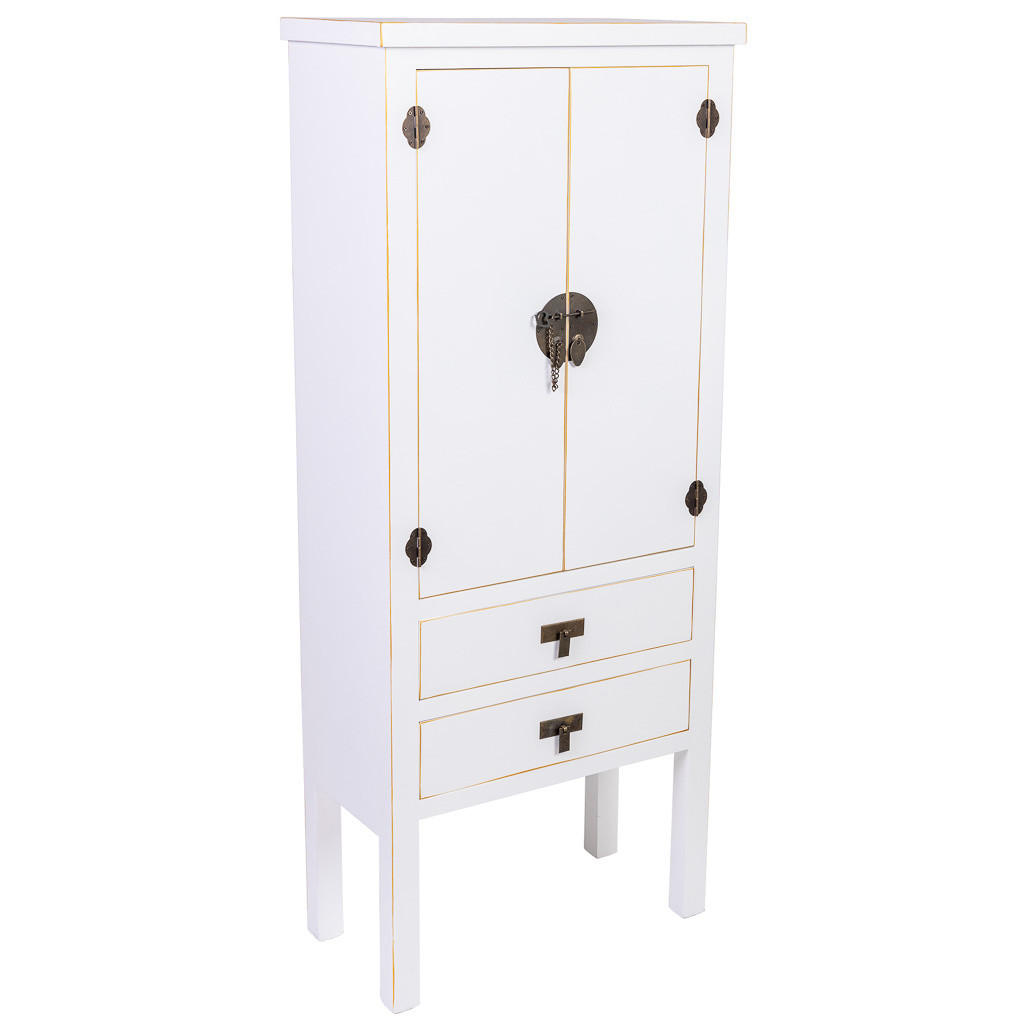 SCHRANK aus Holz 60x30x142 cm - Weiß, Holz (60/142/30cm) - Wanderlust