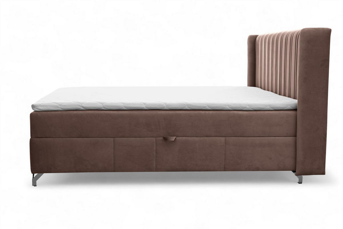 BOXBETT Damien - Dunkelbraun, Holzwerkstoff/Textil (180/200cm) - Fun Möbel