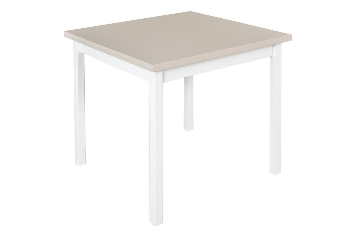 ESSTISCH Max 9, 80/80 cm, kaschmir - Weiß/Cappuccino, Holz (80/80/78cm) - Leaf Design