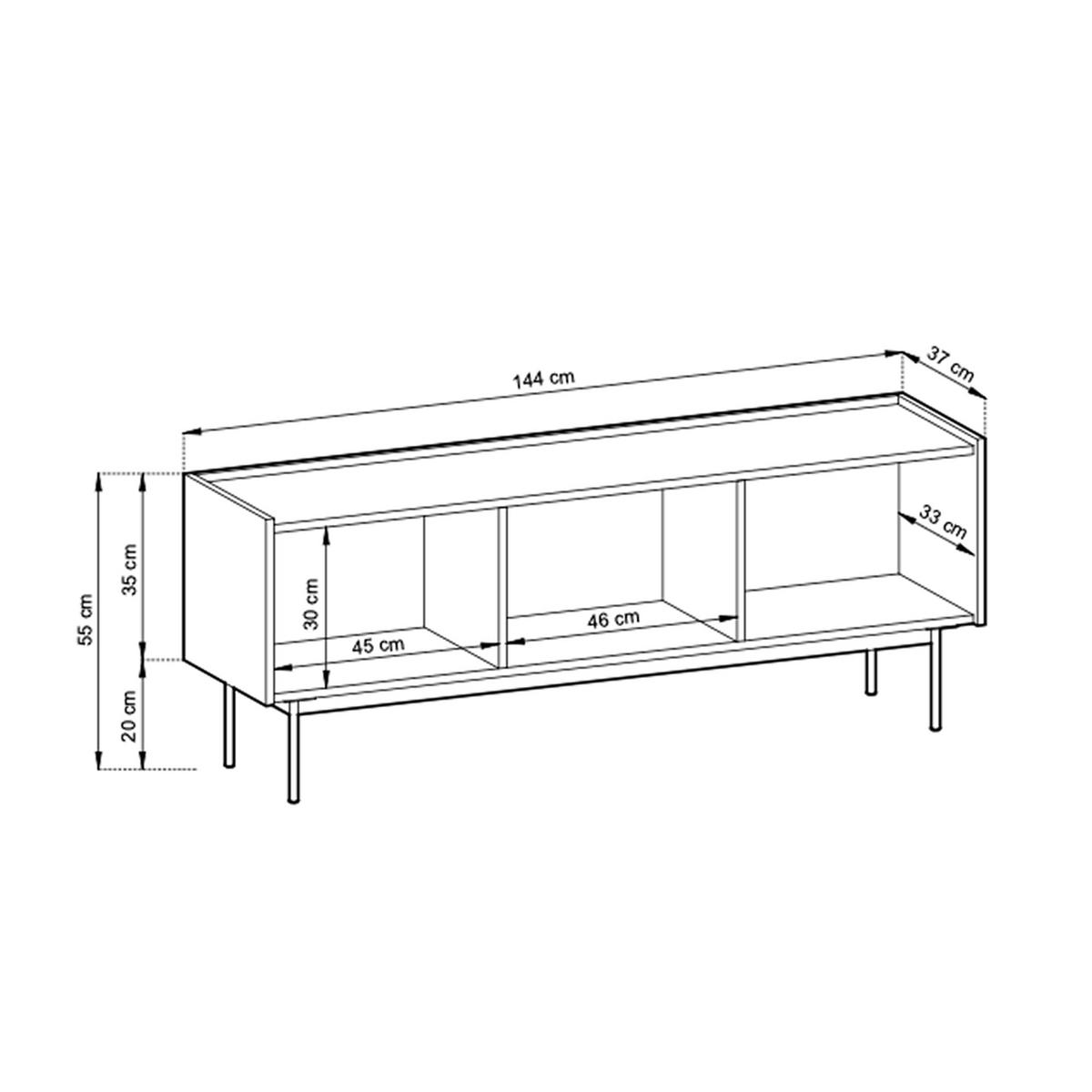 TV-SCHRANK Croma 144x55x37 cm - Lowboard mit Stauraum - Tv Ständer aus Laminierter Spanplatte - Keramik Rot Farbe - Rot, Holzwerkstoff (168/52/39cm) - Chilly
