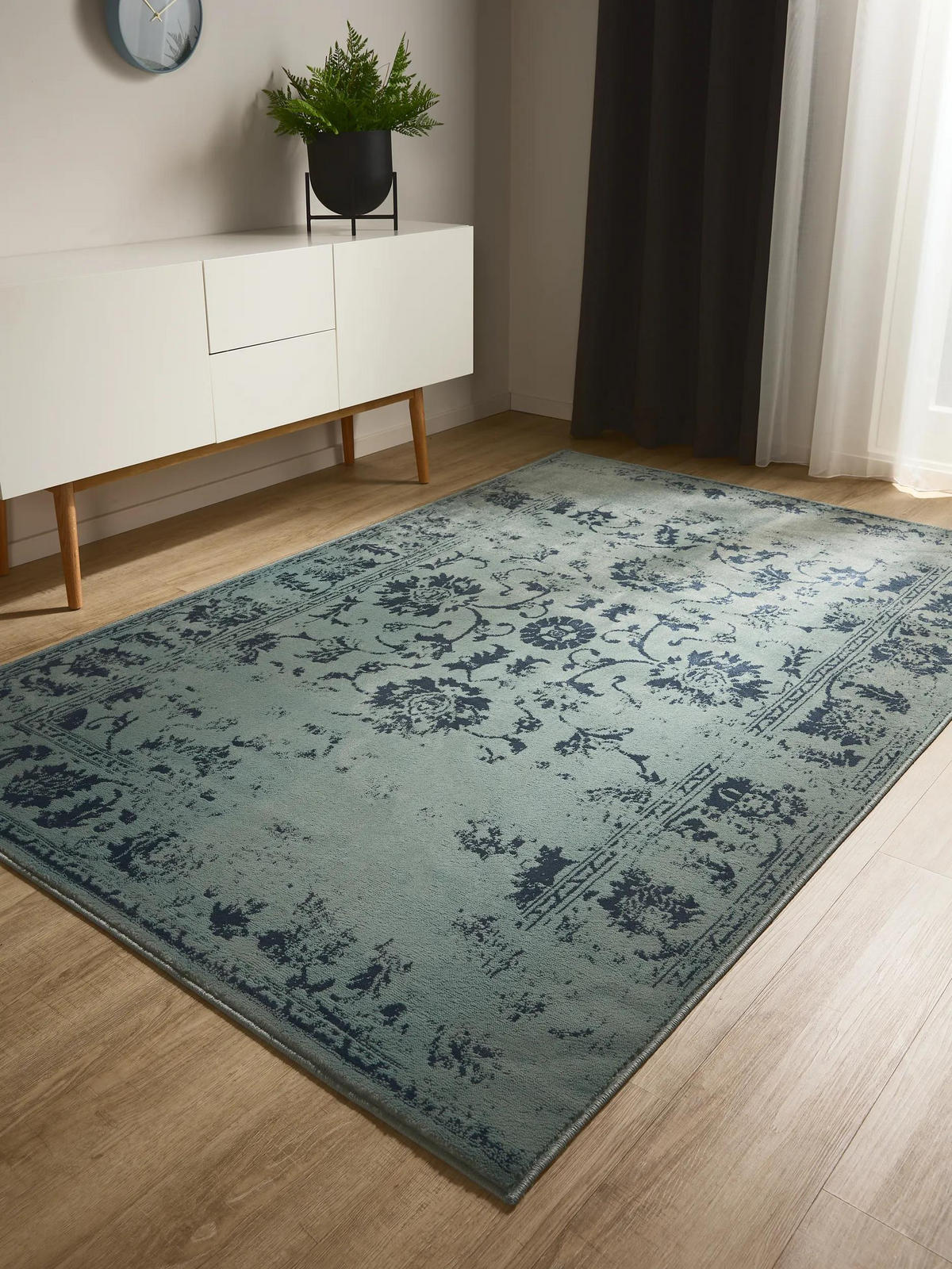 VINTAGE-TEPPICH Suki 160/230 cm - Türkis, Kunststoff (160/230cm) - benuta