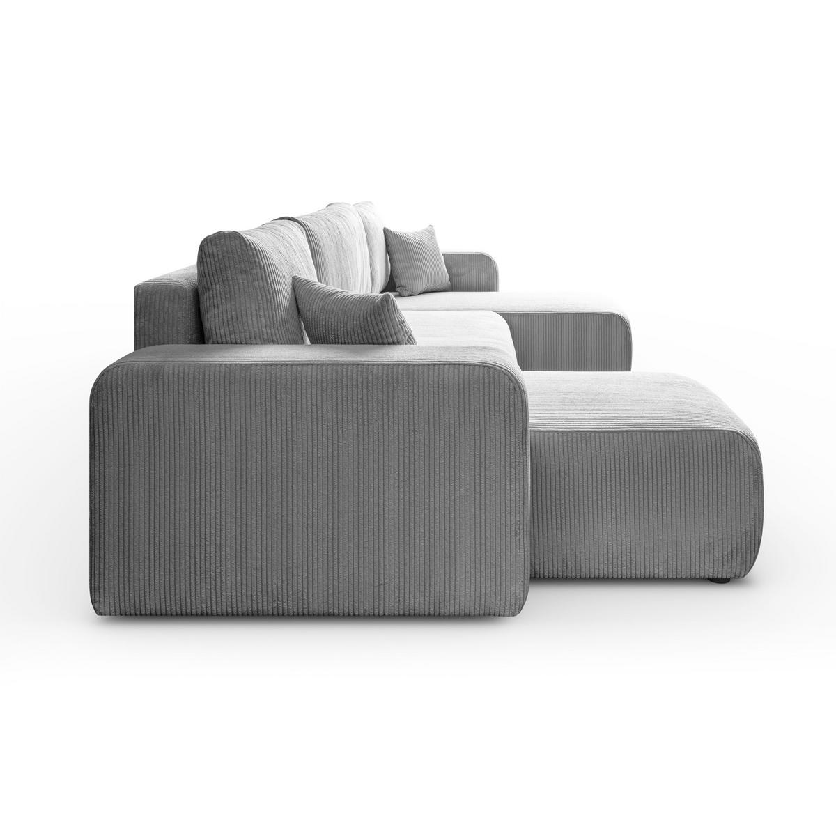 ECKSOFA PRESTIGE U mit Schlaffunktion, Poso 110 - Hellgrau, Textil (317/83/143cm) - Lookway