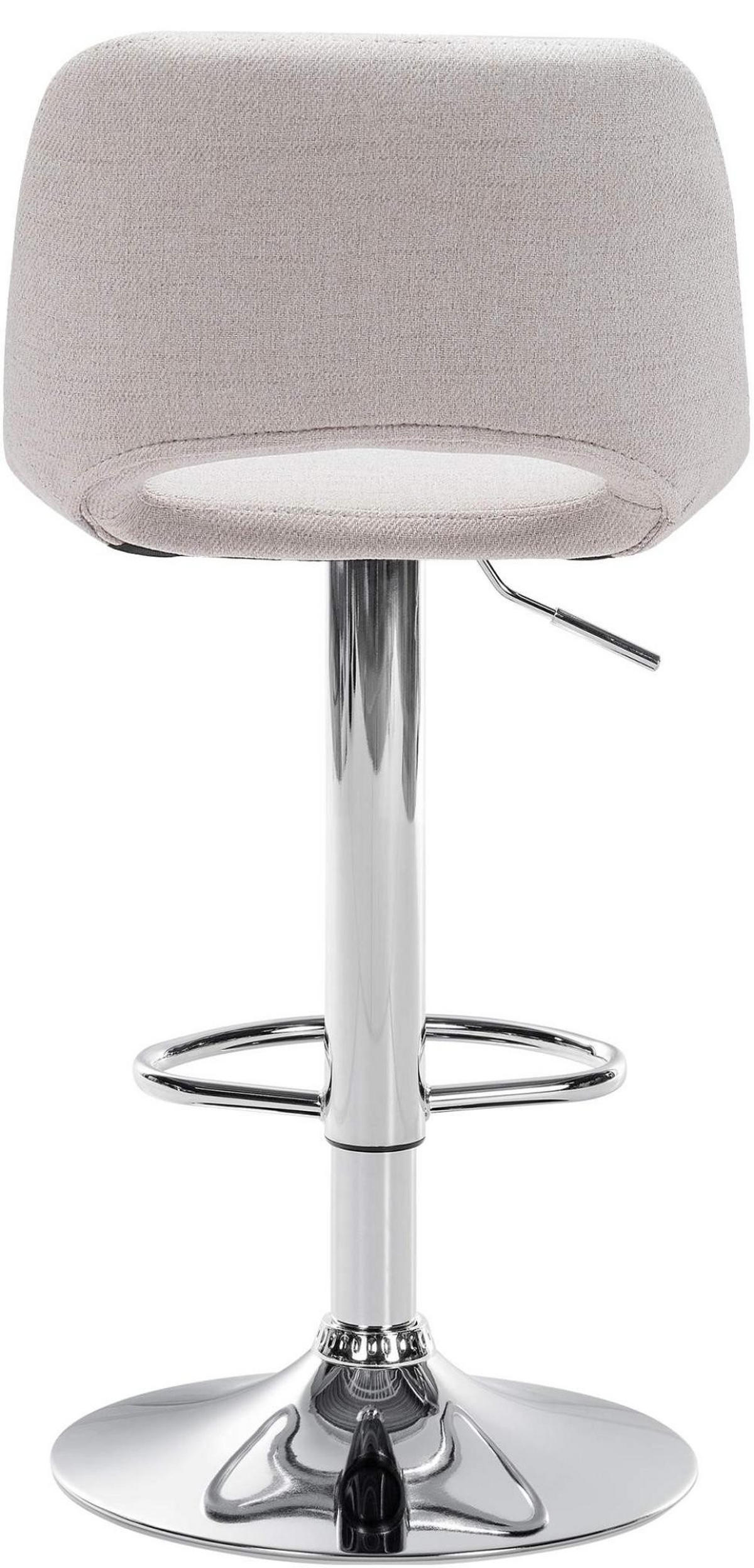 BARHOCKER 2er Set Stoff creme - Chromfarben/Creme, Textil/Metall (42/86/46cm) - CLP