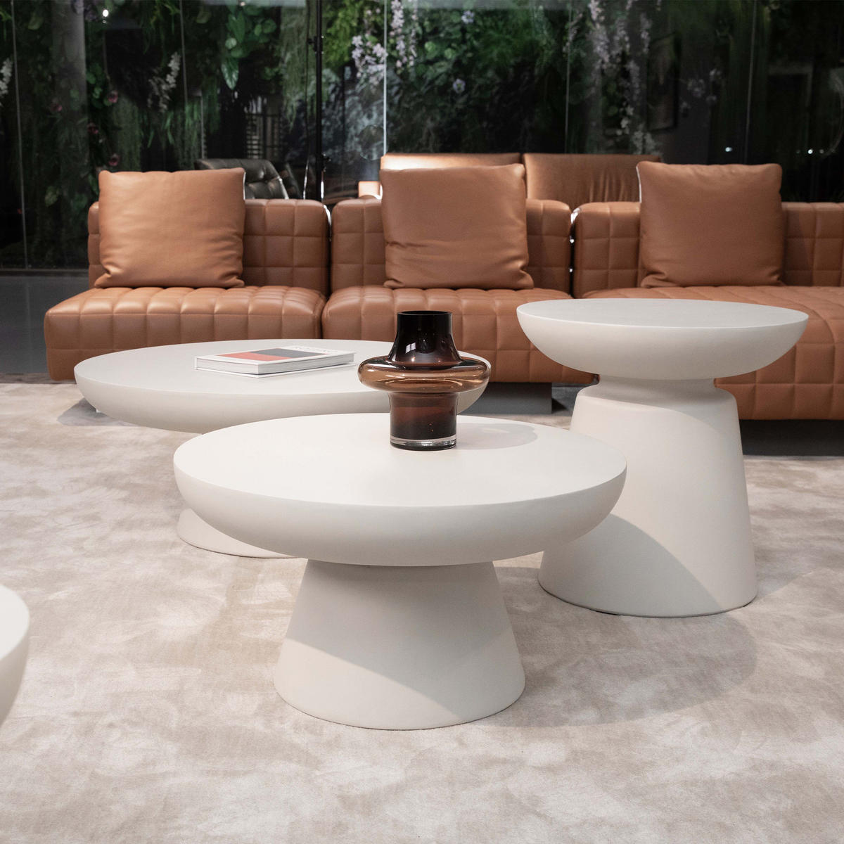 COUCHTISCH KYLIX Klein Betonoptik 66 x 66 x 35 cm - Creme, Naturmaterialien (66/66/35cm) - Elementi