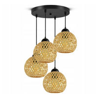 PENDELLEUCHTE BOHO - Beige/Schwarz, Holz/Metall (34/34/100cm) - kiki design