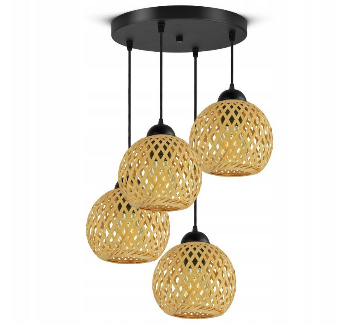 PENDELLEUCHTE BOHO - Beige/Schwarz, Holz/Metall (34/34/100cm) - kiki design